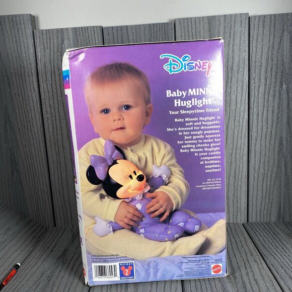 NEW Vintage 90s Mattel Baby Huglight Minnie In Original Box - KayBee sticker - Picture 5 of 9